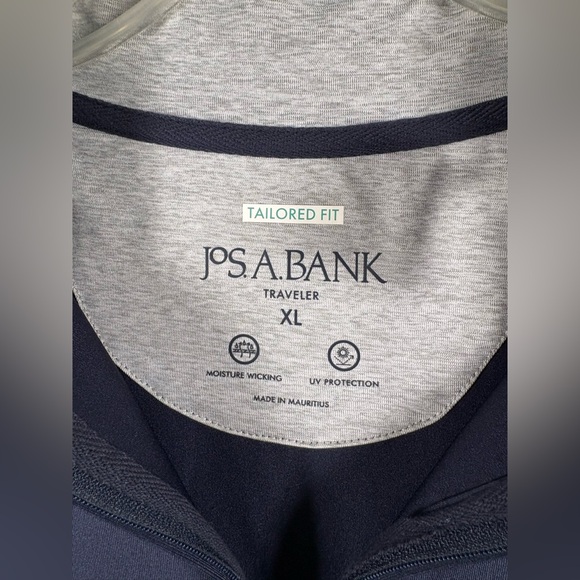 NWT Jos A Bank Travelers 1/4 Zip Mens Shirt XL Navy Tailored Fit Golf Wicking UV - Picture 6 of 11